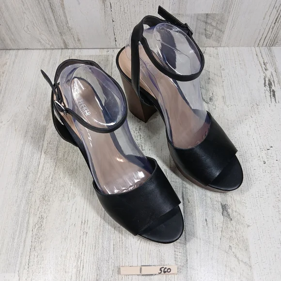 Bleecker & Bond Black Brown Sienna Platform Block Heel Sandals #560 - Picture 10 of 14